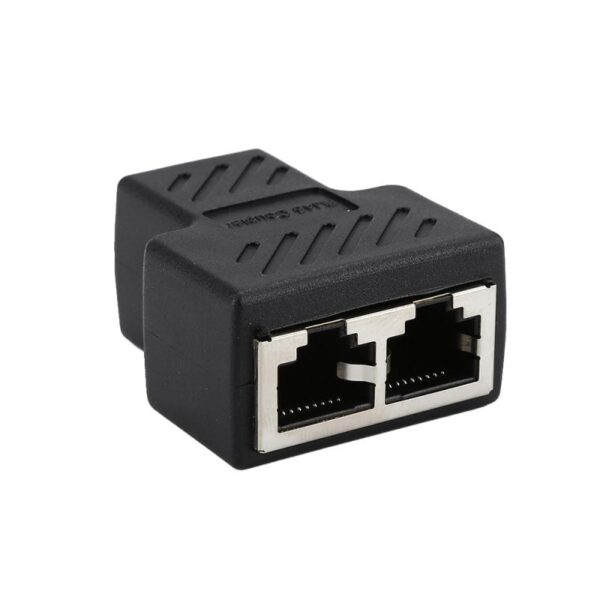 1 To 2 Ways RJ45 Connector Adapter Ethernet LAN Network Splitter Double Adapter Plug Ports Coupler Connector Extender Adapter 3