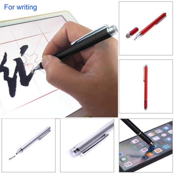 2in1 Capacitive Pen Touch Screen Drawing Pen Stylus with Conductive Touch Sucker Microfiber Touch Head for Tablet PC Smart Phone 4