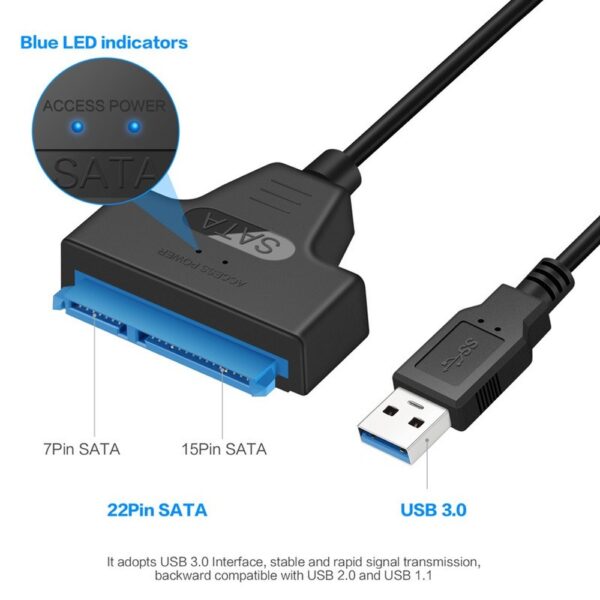 Usb Sata Cable Sata 3 To Usb 3.0 Adapter Computer Cables Connectors Usb Sata Adapter Cable Support 2.5 Inches Ssd Hdd Hard Drive 6