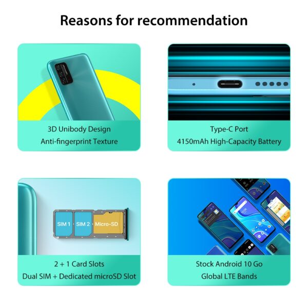 In-Stock UMIDIGI A7S Smart Phone 6.53" Screen 32GB 4150mAh Triple Camera Global Version Cellphone Infrared Temperature Sensor 2