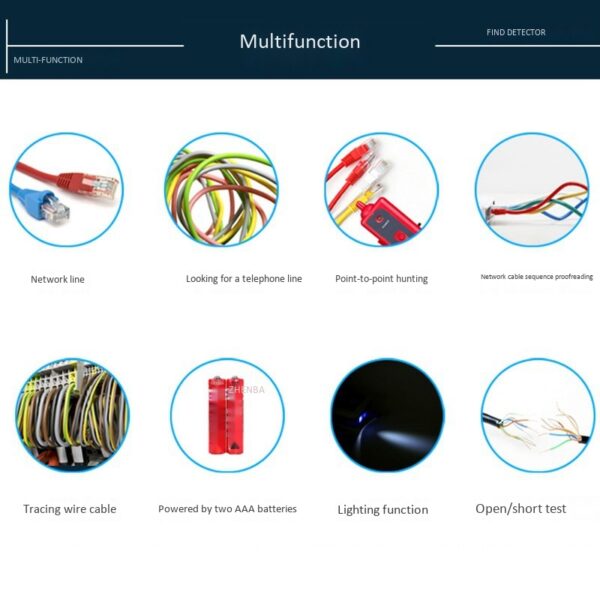 RJ45 RJ11 Wire Tracker Telephone Ethernet LAN Network Cable Tester Testing Tool Line Finder 6