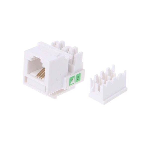 5Pcs Tool-free Telephone Module RJ11 Network CAT3 Voice Module Gold-plated Adapter Telephone Extender Keystone 4