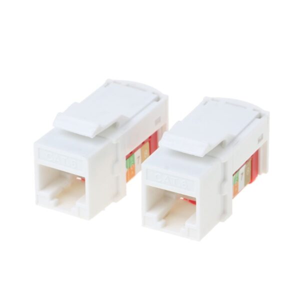 2Pcs CAT6 Network Module Information Socket RJ45 Connector Adapter Keystone Jacks Modules Tool-free Connection Y51A 2