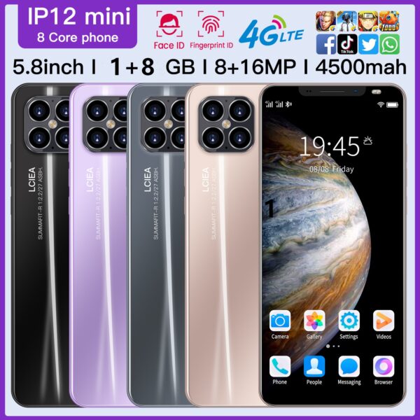 2020 3G Smartphone Rugum IP12 Mini 5.8 Full Screen Unlocked Smart phone Android 4.4 1GB + 8GB Rom Dual Sim Mobile Phone 1