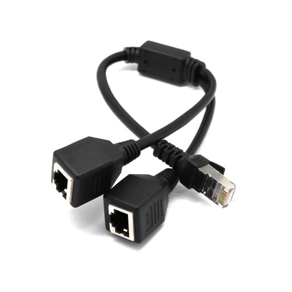 RJ45 Network Splitter Adapter Cable 1 Male to 2 Female Socket Port LAN Ethernet Network Splitter Y Adapter Cable 2