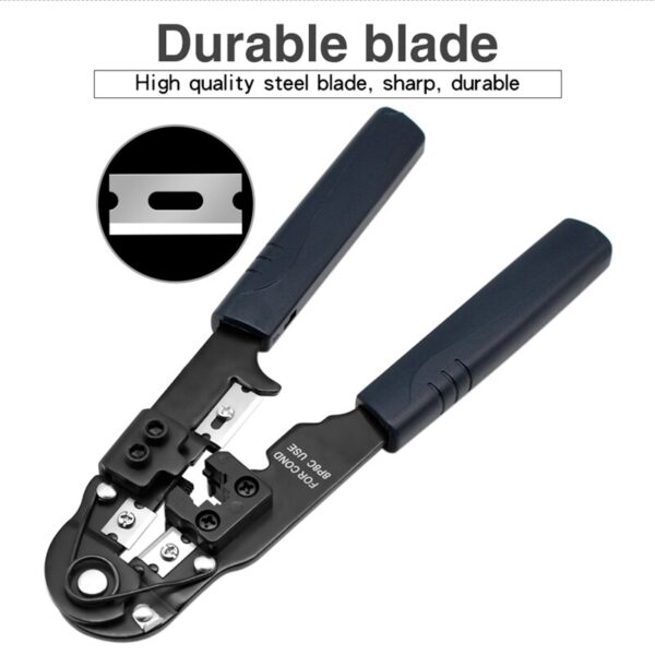Cable Crimper,8P8C Rj45 Ethernet Connector Crimp Computer Hand Tools Multifunction Wire Pliers, Stripping, Thread Trimming 6