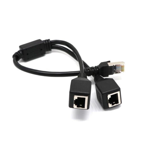 RJ45 Network Splitter Adapter Cable 1 Male to 2 Female Socket Port LAN Ethernet Network Splitter Y Adapter Cable 3