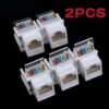 2pcs Tool-free CAT5E UTP network module RJ45 connector Information socket Computer Outlet cable adapter Keystone Jack FOR AMP