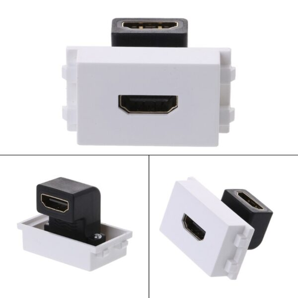 90 HDMI Female to Female Connector with Angle Side HDMI Wall Plate 2