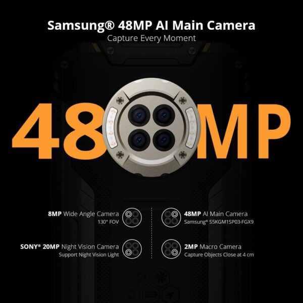 DOOGEE S96 Pro mobile phone Smartphone 48MP Round Quad Camera 20MP Infrared Night Vision Helio G90 Octa Core 8GB+128GB 6350mAh 3