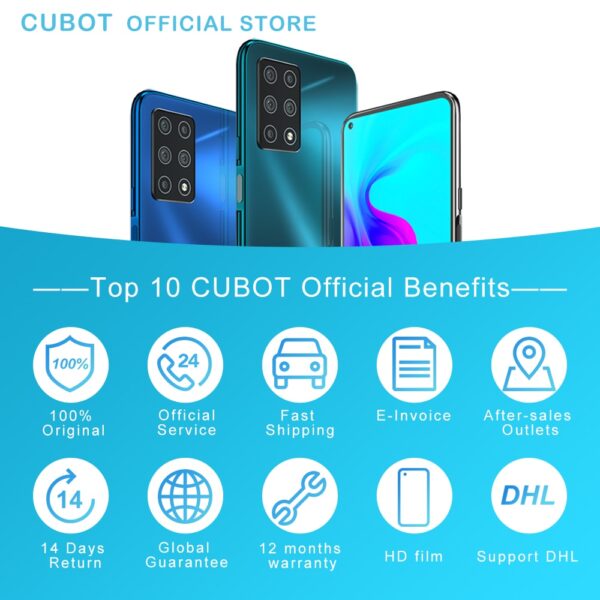 Cubot X30 8GB Smartphone 48MP Five Camera 32MP Selfie NFC 256GB 6.4" FHD+ Fullview Display Android 10 Global Version Helio P60 6
