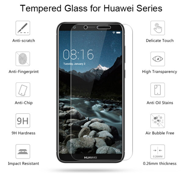 9H HD Protective Glass for Huawei P Smart 2019 2021 Screen Protector for Huawei Y7 2019 Y9 Prime 2019 Y6 Pro Y5 Phone Glass 3