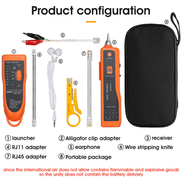 LAN Network Cable Tester Cat5 Cat6 RJ45 UTP STP Detector Line Finder Telephone Wire Tracker Tracer Diagnose Tone Tool Kit 6
