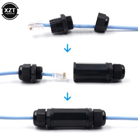 RJ45 Waterproof IP67 Ethernet Network Cable Connector Double Head Outdoor LAN Coupler Adapter Female Cat5 6 7 8P8C High Quality 1