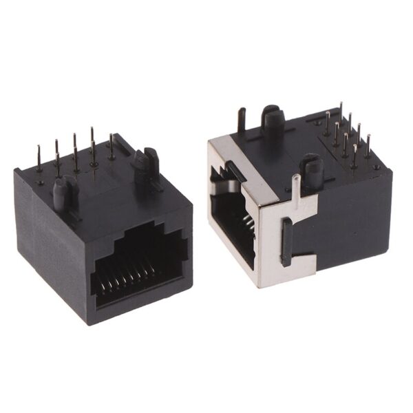 10PCS RJ45 Metal 8 Pin Female PCB Right Angle Board Jack Connector 3