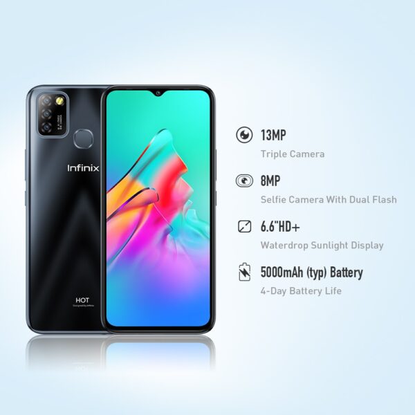 100% Original Infinix Hot 10 Lite Global Version smart phone  6.6 inch Helio A20 2GB 32GB Face unlock 13MP Triple Camera 5