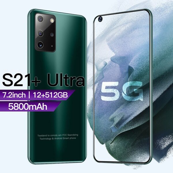 Galay S21+ Ultra 7.2 Inch Smartphone 5800mAh Unlock Global Version 4G 5G Android 10.0 16MP+32MP 12GB+512GB Celulares Smartphone 3