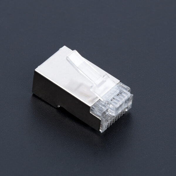 50pcs RJ45 shielded connector cat5e Cat6 3U Hole network rj45 Connector Plugs RJ45 ethernet cable 23AWG Crystal Head 8 Line Slot 3