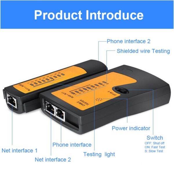 Ingelon cable tester network testing tools ethernet rj11 LAN Cable Telephone Line Tester wholesale rj45 Tracker netwerk tester 5