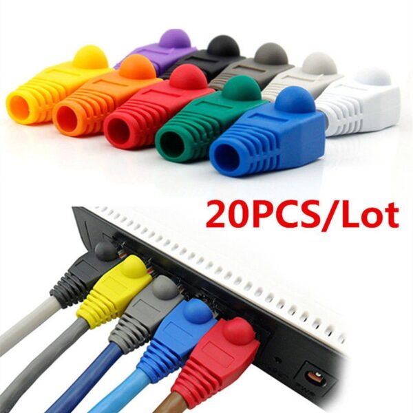 20Pcs RJ45 8P8C Network Cable Connector Adapter Cover Cap / Boot for CAT 5/5e/6 1