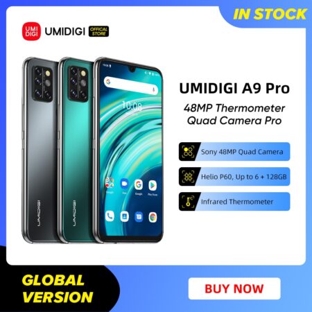 UMIDIGI A9 Pro SmartPhone Unlocked 32/48MP Quad Camera 24MP Selfie Camera 4GB 64GB/6GB 128GB Helio P60 6.3" FHD+ Global Version 1