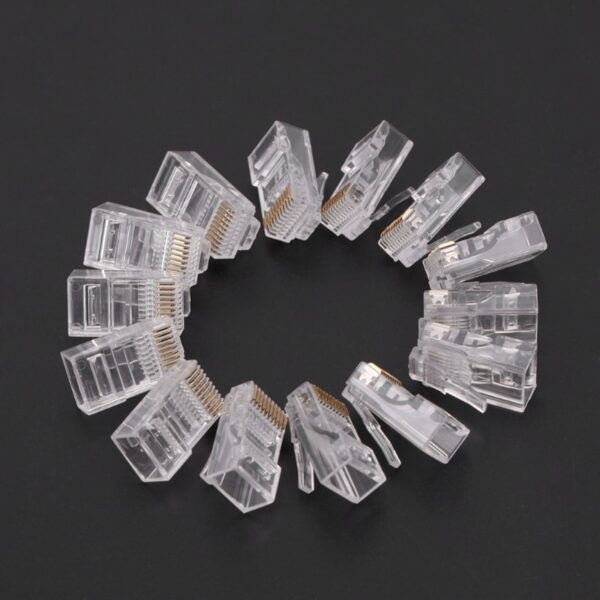 2020 New 50 Pcs/Pack Stranded 10P10C Network Cable Connector RJ48 Crystal Plug Modular 2