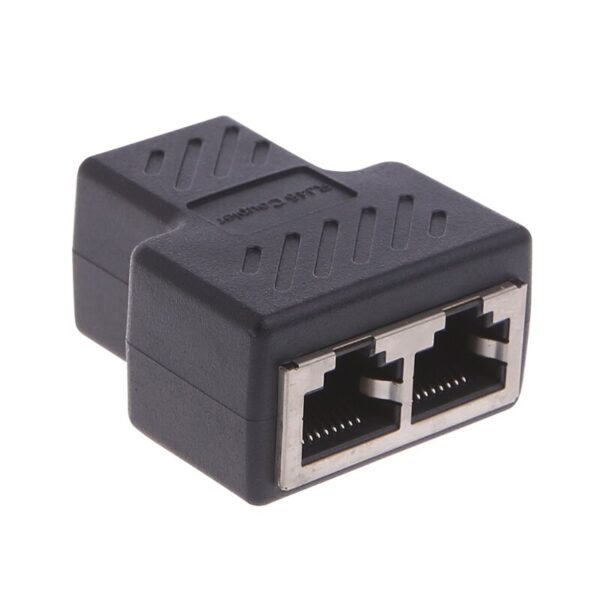 1 To 2 Ways LAN Ethernet Network Cable RJ45 Female Splitter Connector Adapter 32CB 4