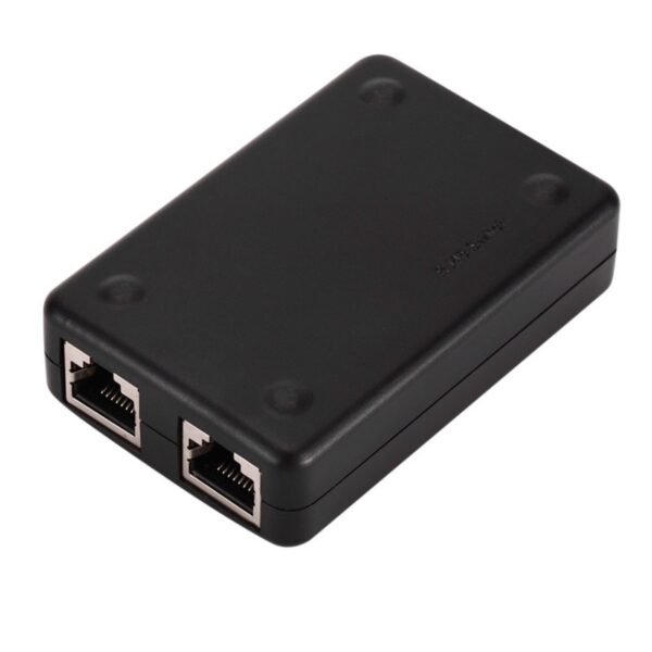 100M Mini Portable Dual Port Network Ethernet Box Switch Converter Input and Output Adapter LAN Sharing Device 4