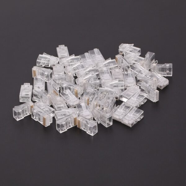 50 Pcs/Pack Stranded 10P10C Network Cable Connector RJ48 Crystal Plug Modular Network Tool Kit Dropship 3