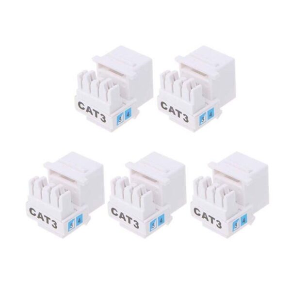 5Pcs Tool-free Telephone Module RJ11 Network CAT3 Voice Module Gold-plated Adapter Telephone Extender Keystone 5