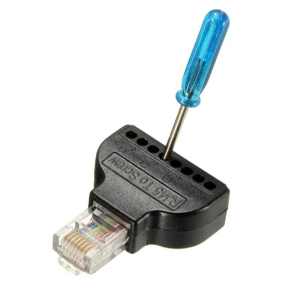 For CCTV Digital Internet Plug RJ45 Ethernet Male To 8 Pin AV Screw Terminal Connector Screw Adapter Block Cable Network Plug 2