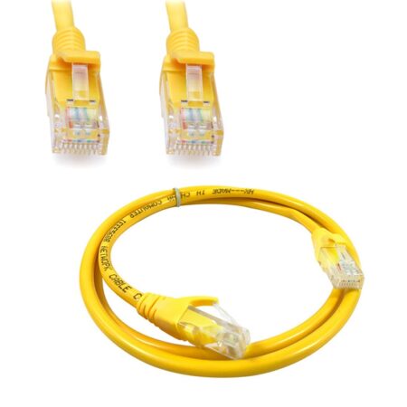 RJ45 CAT5 Ethernet Lan Network Cable Adapter For Computer Modem Anti-interference Yellow Extension Cord RJ45 connector 1