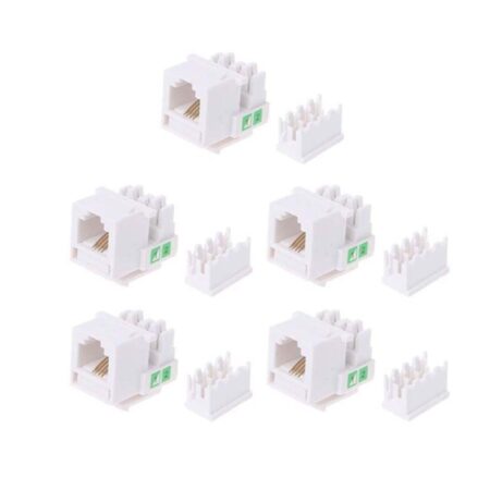 5Pcs Tool-free Telephone Module RJ11 Network CAT3 Voice Module Gold-plated Adapter Telephone Extender Keystone 1