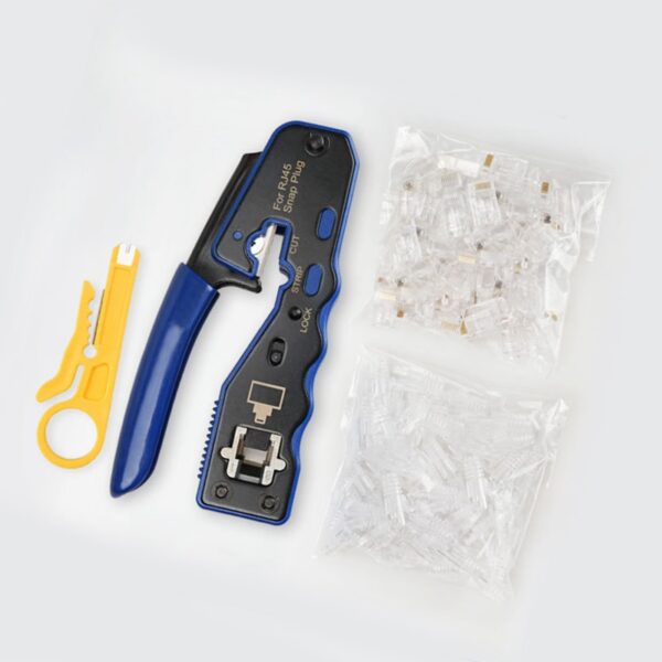 RJ45 Crimper Tool Kit for Cat6 Cat5 Cat5E 8P8C Modular Connectors All-In-One Network Tool Cable Crimper 2