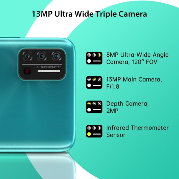In-Stock UMIDIGI A7S Smart Phone 6.53" Screen 32GB 4150mAh Triple Camera Global Version Cellphone Infrared Temperature Sensor 5