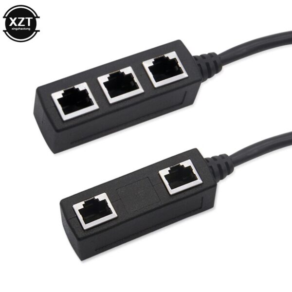 3 in 1 RJ45 Splitter LAN Ethernet Network RJ45 Connector Extender Adapter Cable for Networking Extension 1 Male to 2/3 Female 6