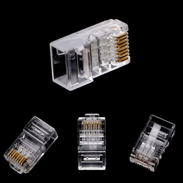 100Pcs RJ45 8-Pin Connector CAT6 Network Cable Modular Ethernet Crystal Plugs Dropshipping 1