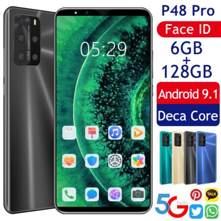 Cheapest Smart Phone P48Pro 6GB+128GB 5.8 Inch Full Screen Smartphone 8MP+16MP Camera 3500mAh Cell Phone Fast Shipping Free Gift 1