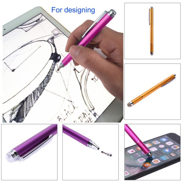 2in1 Capacitive Pen Touch Screen Drawing Pen Stylus with Conductive Touch Sucker Microfiber Touch Head for Tablet PC Smart Phone 5