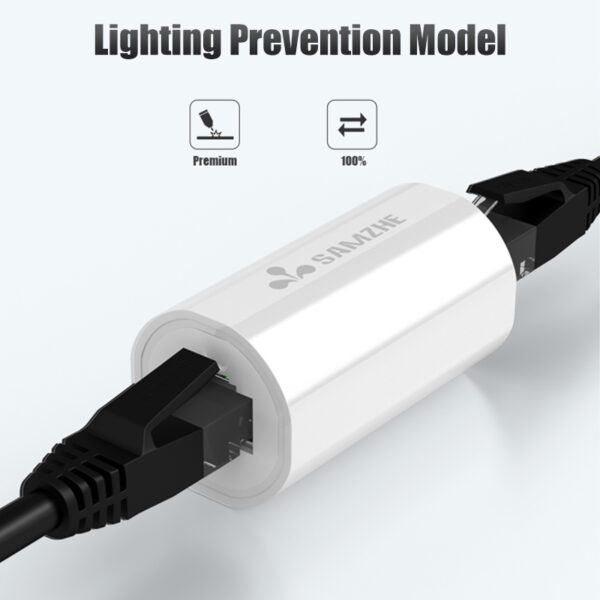 SAMZHE Ethernet Adapter 8P8C RJ45 Lan Cable Extension Connector for Internet Connection Female to Female 2