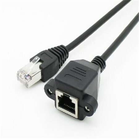 1pcs 30cm 8Pin RJ45 Cable Male to Female Screw Panel Mount Ethernet LAN Network 8 Pin Extension Cable 1
