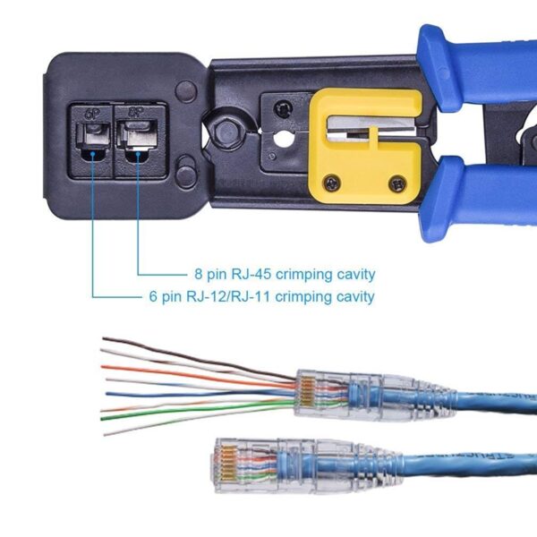 New Network Tool Kit Set, Crimp Tool Rj45, Cat5 Cat6 Cable Tester Repair Wire Stripping Cutter, Rj45 Coax Plug Crimping, Rj11 Wi 5