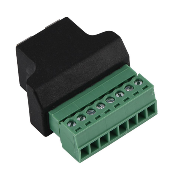 Good quality RJ45 Ethernet male and female TO 8-pin screw terminal converter RJ45 socket connector adapter for CCTV DVR 6
