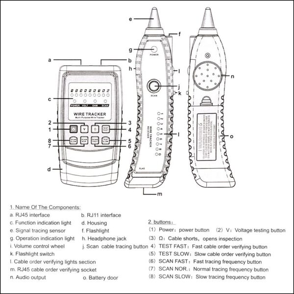 RZ Wire Tracker Network Cable Tester Power Cable Detector Line Finder Telephone Wire Tracker Tracer Diagnose Tone Tools 4