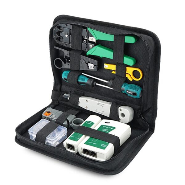 Network Cable Repair Tool Kit Set Rj45 Rj11 Cat6 Cable Tester Test Crimper Crimping Maintenance Stripper Tool Kit 1