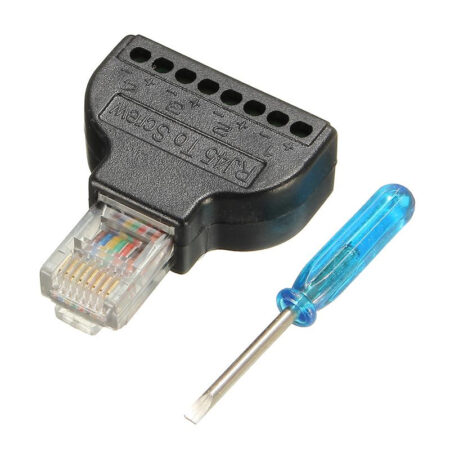 For CCTV Digital Internet Plug RJ45 Ethernet Male To 8 Pin AV Screw Terminal Connector Screw Adapter Block Cable Network Plug 1