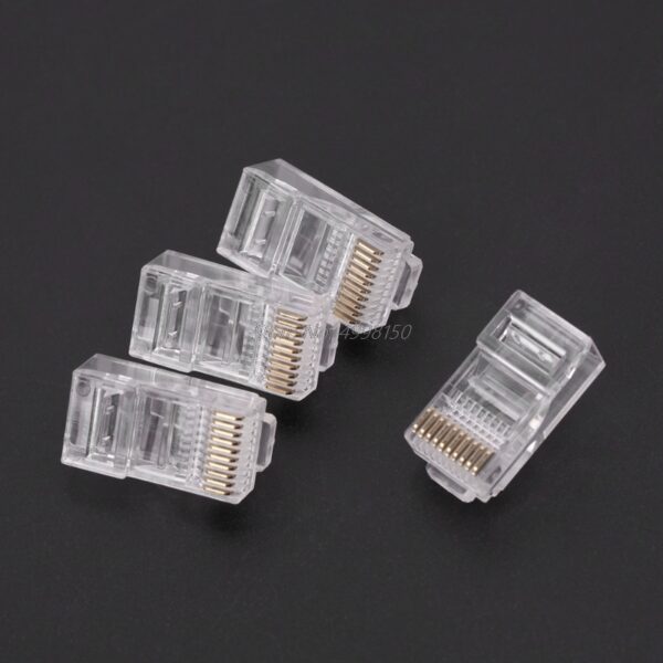 50 Pcs/Pack Stranded 10P10C Network Cable Connector RJ48 Crystal Plug Modular Network Tool Kit Dropship 6