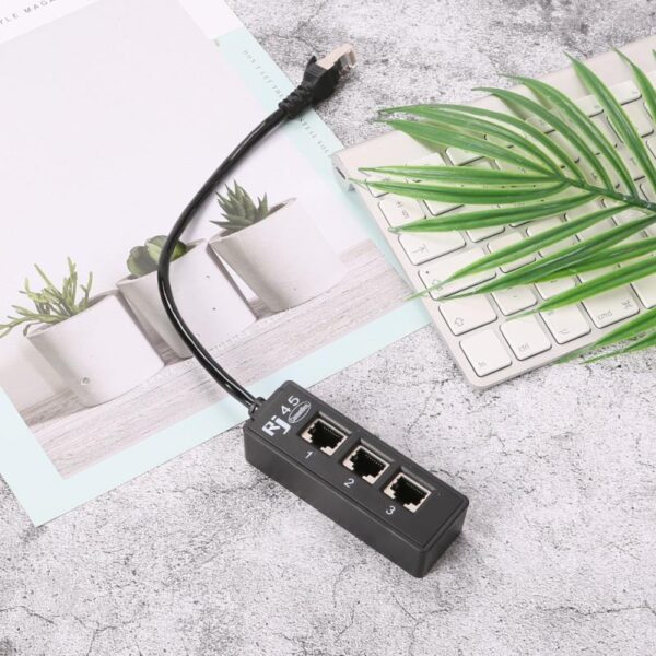 RJ45 1 Male To 4 Female Ports Ethernet Network Plug Cable Splitter Extension Adapter Male To Female Connector For Routers Hubs 4