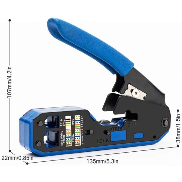 Tool Network Crimper Crimping Tools Stripper Cutter Ethernet Cable Fit RJ45 Cat6 Cat5E Cat5 Cat3 RJ11 RJ12 Connector 4