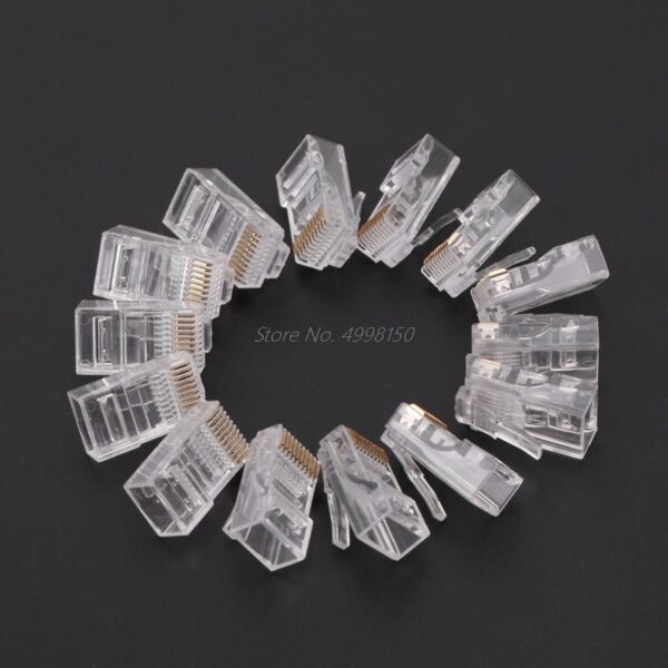 50 Pcs/Pack Stranded 10P10C Network Cable Connector RJ48 Crystal Plug Modular Network Tool Kit Dropship 4